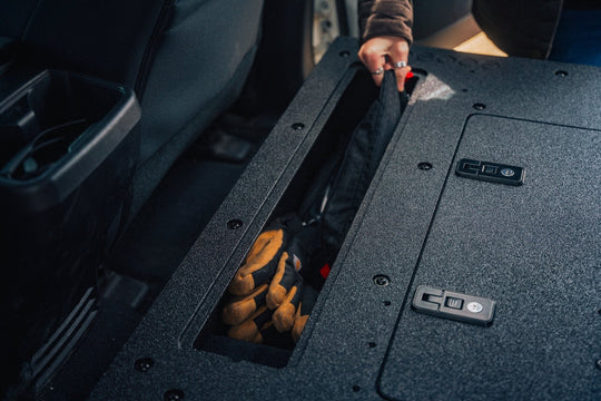 Toyota Tacoma 2005-2023 2nd and 3rd Gen Double Cab Version 2 - Second Row Seat Delete Plate System - Premium Seat Delete Plate System by Xtreme Canopies