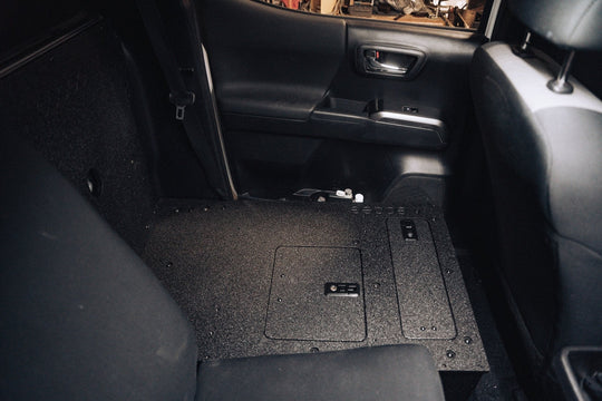 Toyota Tacoma 2005-2023 2nd and 3rd Gen Double Cab Version 2 - Second Row Seat Delete Plate System - Premium Seat Delete Plate System by Xtreme Canopies