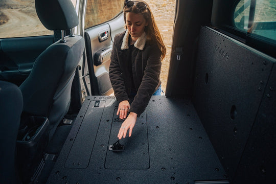 Toyota Tacoma 2005-2023 2nd and 3rd Gen Double Cab Version 2 - Second Row Seat Delete Plate System - Premium Seat Delete Plate System by Xtreme Canopies