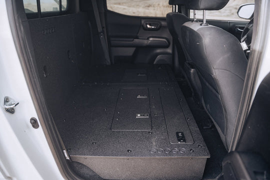Toyota Tacoma 2005-2023 2nd and 3rd Gen Double Cab Version 2 - Second Row Seat Delete Plate System - Premium Seat Delete Plate System by Xtreme Canopies