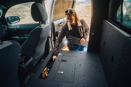 Toyota Tacoma 2005-2023 2nd and 3rd Gen Double Cab Version 2 - Second Row Seat Delete Plate System - Premium Seat Delete Plate System by Xtreme Canopies