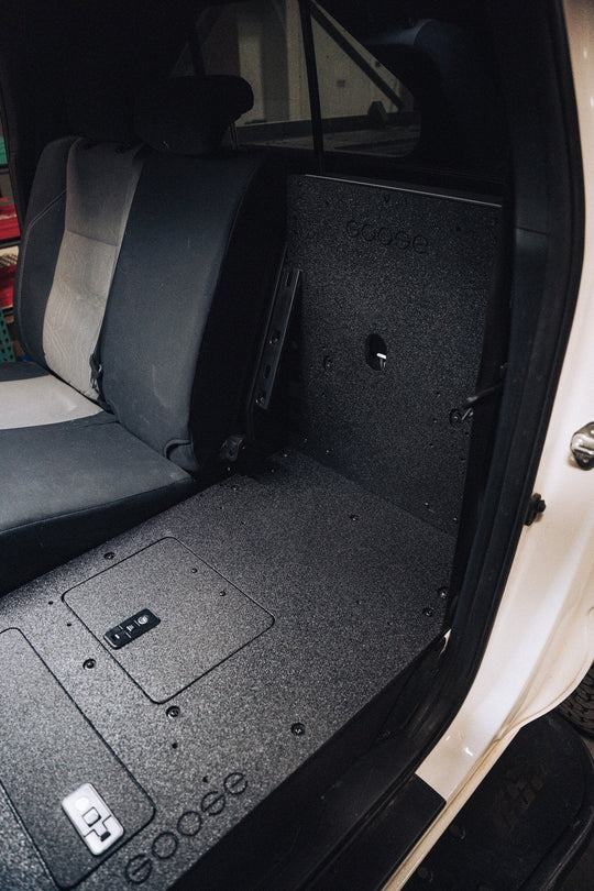 Toyota Tacoma 2005-2023 2nd and 3rd Gen Double Cab Version 2 - Second Row Seat Delete Plate System - Premium Seat Delete Plate System by Xtreme Canopies