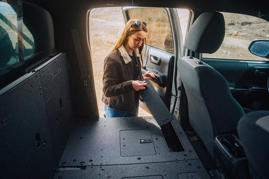 Toyota Tacoma 2005-2023 2nd and 3rd Gen Double Cab Version 2 - Second Row Seat Delete Plate System - Premium Seat Delete Plate System by Xtreme Canopies