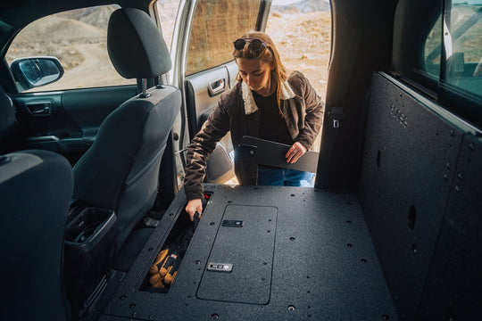 Toyota Tacoma 2005-2023 2nd and 3rd Gen Double Cab Version 2 - Second Row Seat Delete Plate System - Premium Seat Delete Plate System by Xtreme Canopies