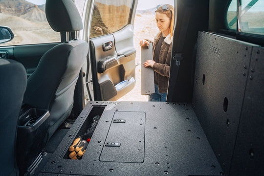 Toyota Tacoma 2005-2023 2nd and 3rd Gen Double Cab Version 2 - Second Row Seat Delete Plate System - Premium Seat Delete Plate System by Xtreme Canopies