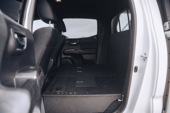 Toyota Tacoma 2005-2023 2nd and 3rd Gen Double Cab Version 2 - Second Row Seat Delete Plate System - Premium Seat Delete Plate System by Xtreme Canopies