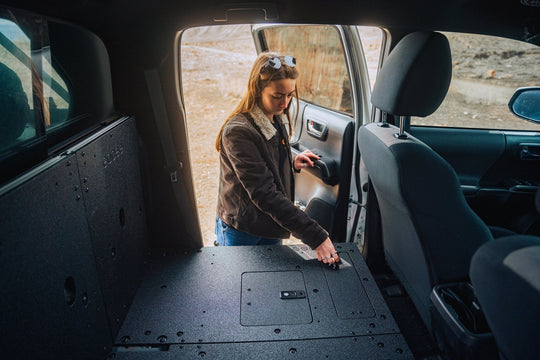Toyota Tacoma 2005-2023 2nd and 3rd Gen Double Cab Version 2 - Second Row Seat Delete Plate System - Premium Seat Delete Plate System by Xtreme Canopies