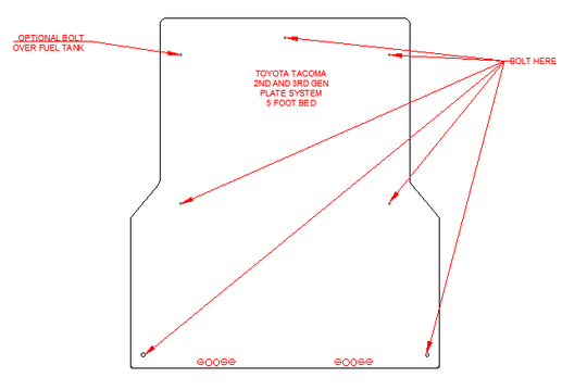 Toyota Tacoma 2005-2023 2nd and 3rd Gen. - Bed Plate System - Premium Plate Systems by Xtreme Canopies