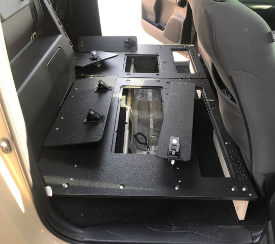 Toyota Tacoma 2005-2023 2nd and 3rd Gen. Double Cab - Second Row Seat Delete Plate System keeping Factory Back Wall - Premium Seat Delete Plate System by Xtreme Canopies