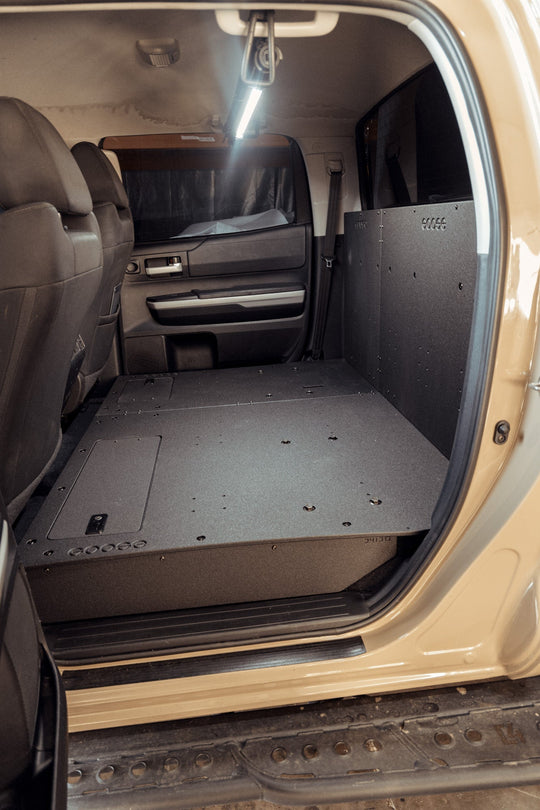 Toyota Tundra 2014-2021 2.5 Gen. CrewMax - Second Row Seat Delete Plate System - Premium Seat Delete Plate System by Xtreme Canopies