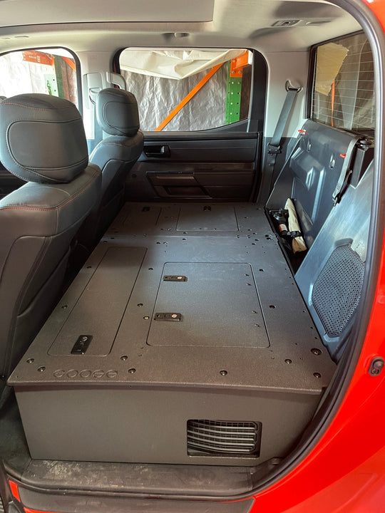 Toyota Tundra 2022-Present 3rd Gen. CrewMax - Second Row Seat Delete Plate System - Premium Seat Delete Plate System by Xtreme Canopies