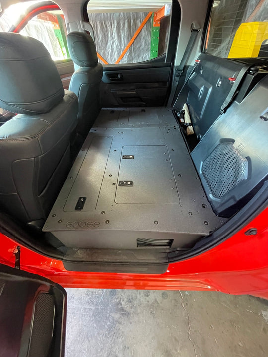 Toyota Tundra 2022-Present 3rd Gen. CrewMax - Second Row Seat Delete Plate System - Premium Seat Delete Plate System by Xtreme Canopies