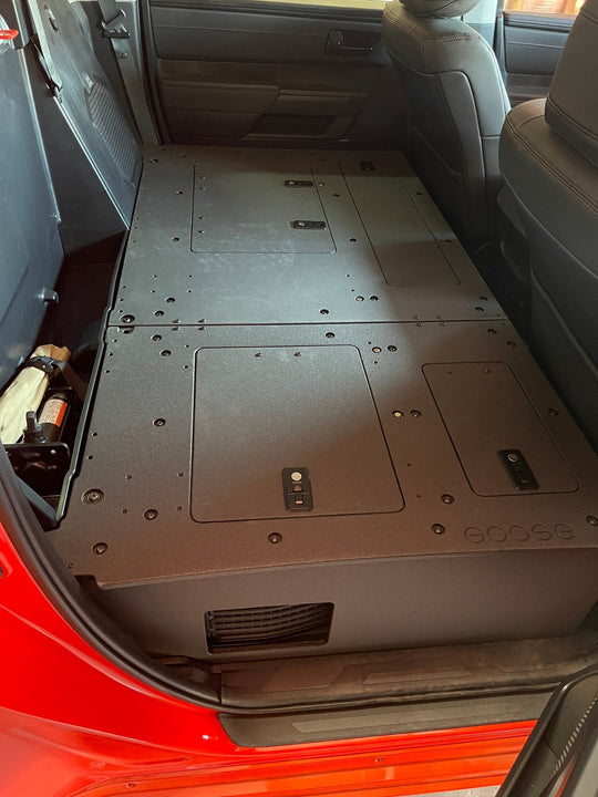 Toyota Tundra 2022-Present 3rd Gen. CrewMax - Second Row Seat Delete Plate System - Premium Seat Delete Plate System by Xtreme Canopies