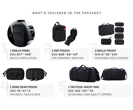 Tactical MOLLE Seat Organizer Full Set - Premium organizer by Xtreme Canopies